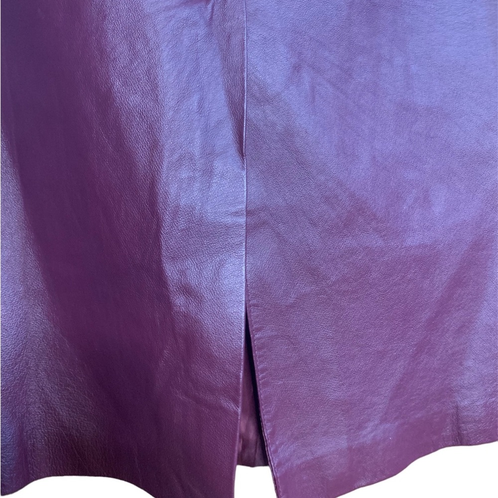 Vintage JL Studios Size 20WP Martin Leather long A Line Skirt, zippered back - Picture 5 of 5